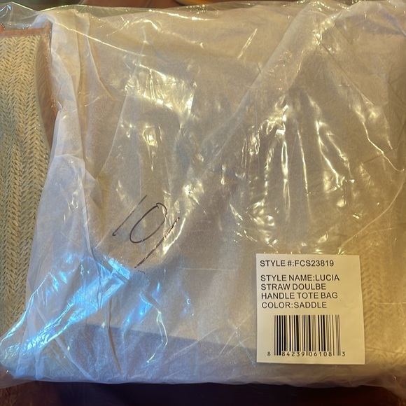 💛Rare Find💛 French Connection Lucia Straw Double Handle Tote Bag 👜 NWT - Picture 11 of 11